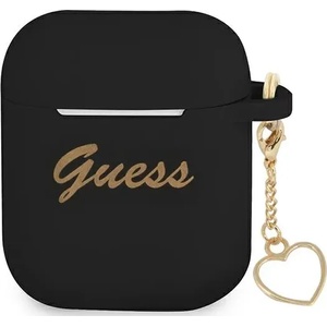 Guess GUA2LSCHSK калъф за AirPods черен, силикон, Charm Collection (GUA2LSCHSK)