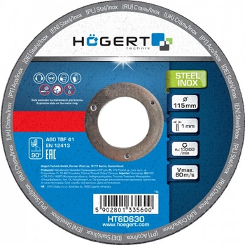 Högert Korundový kotouč 115 x 1,0 x 22,23 mm HT6D630 20 ks