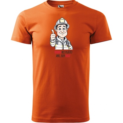 Sablio Tričko s potiskem pro hasiče Hrdina bez pláště? Ano, jsem hasič oranžové