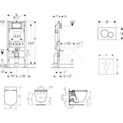 Ideal Standard Geberit Duofix s tlačidlom Sigma01 111.300.00.5 NU3