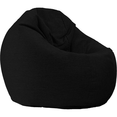 PUFRELAX Пуф 330л. , Relaxo XL - Eerie Black, Перящ се калъф, Пълнеж от Полистиролни перли, Гама Premium (PUF-G-RXL-PT-ERBL)