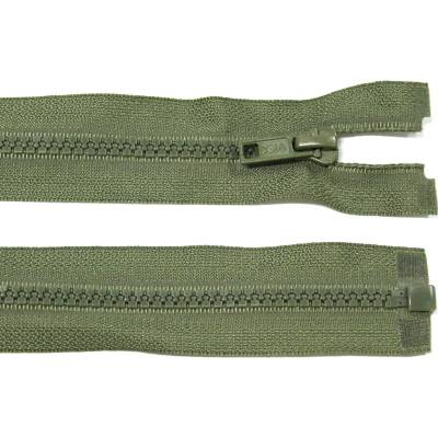 Kostěný zip no.5 rozepínací 80cm bundový color: 663 tmavě khaki zelená