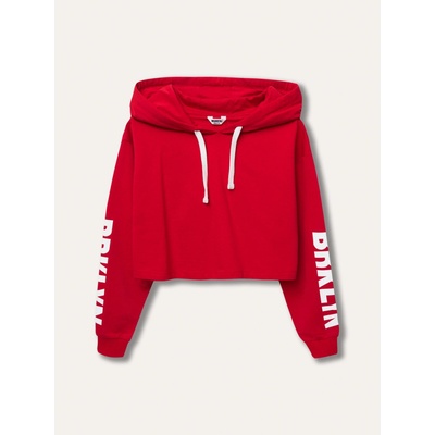 Winkiki Kids Wear Dívčí zkrácená mikina s kapucí Brooklyn červená