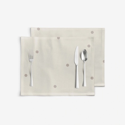 Goldea prestieranie 100% bavlnené plátno bodky na béžovom 2ks 30x40 cm