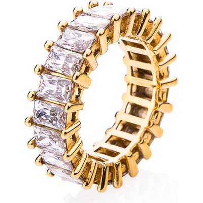 franco bene Pozlacený Crystal prsten bílý | 1574 1574 – Zbozi.Blesk.cz