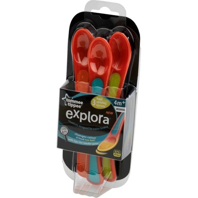 Tommee Tippee EXPLORA lžičky termo 4m+ 3 ks