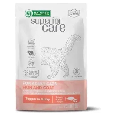 Superior Care Skin and Coat Adult Cats Tuna & Shrimps пауч за котки с риба тон и скариди 70gr