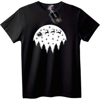 NOONEBRAND Тениска Санта Нощен Полет - S, Black