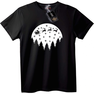 NOONEBRAND Тениска Санта Нощен Полет - S, Black
