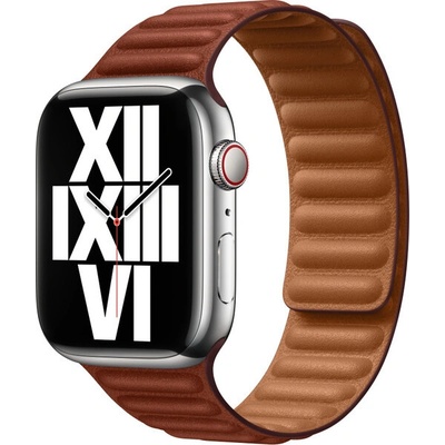 Apple Watch 45mm Umber Leather Link - S/M MP853ZM/A