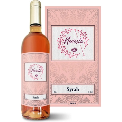 Sablio Nevěsta Syrah ružové suché víno 12 % 0,75 l (čistá fľaša)