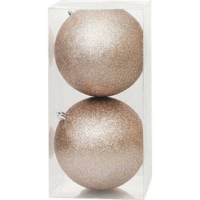 Koule MagicHome Vánoce, 2 ks, béžové, na vánoční stromeček, 12 cm