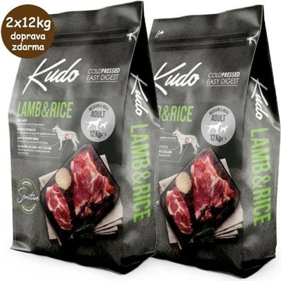 Kudo Dog LG Adult Medium & Maxi Lamb & Rice 2 x 12 kg