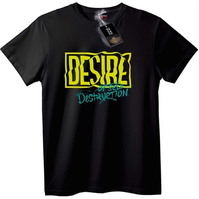 NOONEBRAND Тениска Желание или Себеунищожение - 2XL, Black