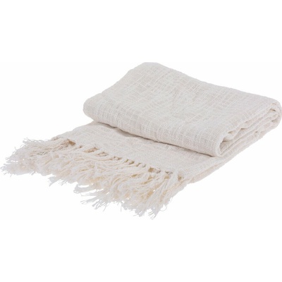 Home Styling Collection Přehoz na postel s třásněmi 130x170 cm bílý