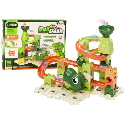 mamido Stavebnica - Dinopark s guličkovou dráhou 9 úrovní, 60 ks