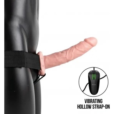Realrock Vibrating Hollow Strap-on dutý připínací penis 21 cm tělový