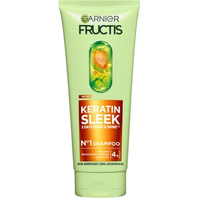 Garnier Fructis Keratin Sleek šampon pro suché a křehké vlasy 200 ml