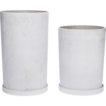 Hübsch Саксия Hübsch с поставка сива 2 бр (900307)