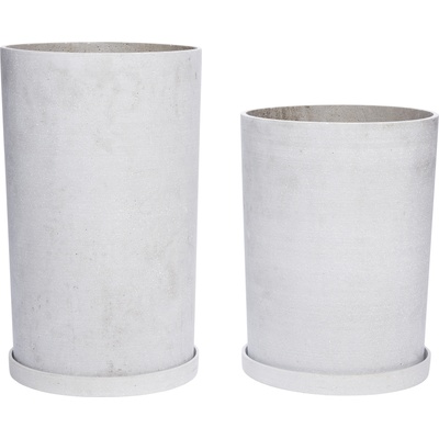 Hübsch Саксия Hübsch с поставка сива 2 бр (900307)