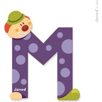 Janod drevené písmenko M lepiace modré zelené fialové ružové