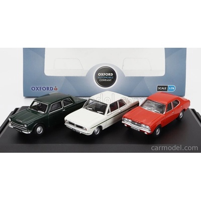 Oxford-models Ford england Set 3x Cortina Mki 1962 Mkii 1967 Mkiii 1973 Zelená Bílá Oranžová 1:76