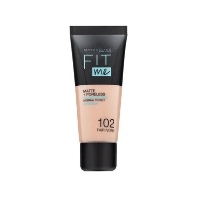 Maybelline Fit Me! Foundation Matte + Poreless 102 Fair Ivory tekutý make-up s matujícím účinkem 30 ml