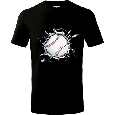 Baseball míč v triku tričko dětské bavlněné černá
