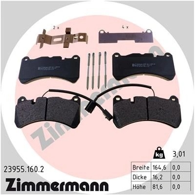 ZIMMERMANN Sada brzdových platničiek kotúčovej brzdy 23955.160.2