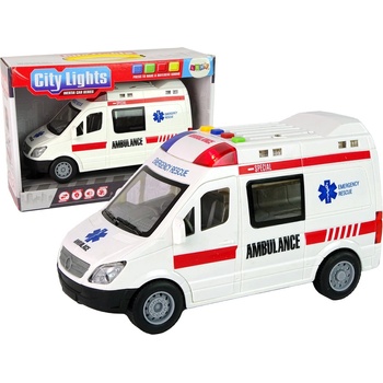 Lean Toys Ambulance Světla Zvuky Třecí pohon