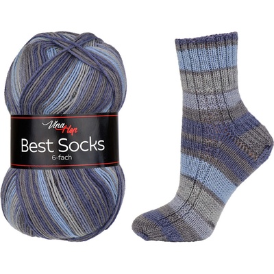 Vlna-hep Příze Best Socks 6-fach - ponožková - vlna Best Socks 6-fach: 6-fach - melír 7366