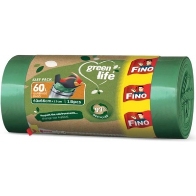Fino Vrecia zaväzovacie Green Life Easy 60l 27 µm 18 ks