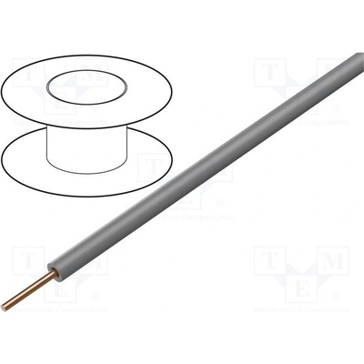 Donau 105-9-100 Vodič 0,2mm2 drát Cu PVC šedá 60V 1x0,2mm2 100m