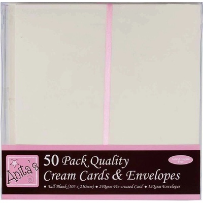 WEST DESIGN West Design 10,5 × 21 cm přání a obálky 50 ks (240 g/m2) krémové