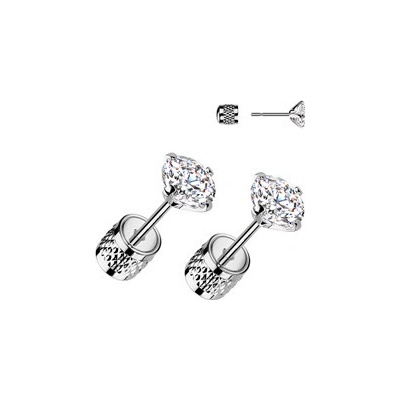 Šperky4U Ocelové náušnice čiré zirkony OPN2013-05