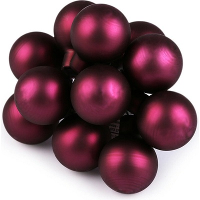 Prima-obchod Vánoční skleněná baňka na drátku Ø2 cm mat a lesk, barva 16 pink mat