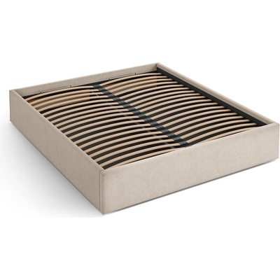 Micadoni Светлокафяво двойно легло 140x200 cm тапицирано с място за съхранение/без табла с включена подматрачна рамка Susan - Micadoni (MIC_BF140_138_F1_SUSAN2)