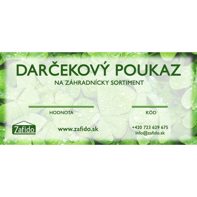 Zafido Darčekový poukaz v hodnote 200 €