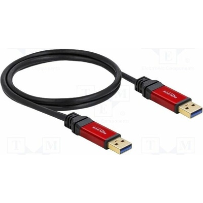 Delock 82744 USB A vidlice z obou stran zlacený 1m černý