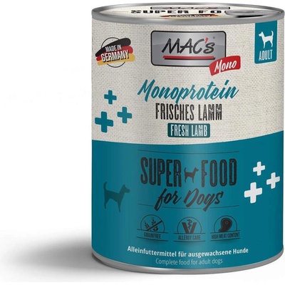 MAC's Dog Sensitive Lamb and carrot - Пълноценна консервирана храна за кучета с чувствителен стомах, без зърно, с агнешко и моркови