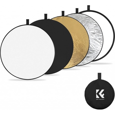 K&F Concept K&F 80cm kulatý reflektor Světelný difuzor 5 v 1 skládací multidisk s taškou na zavěšení