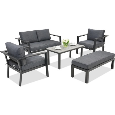 Garden Point Алуминиеви градински мебели Sydney Coffee 4 с пейка Garden Point антрацит (GAP315-2L)