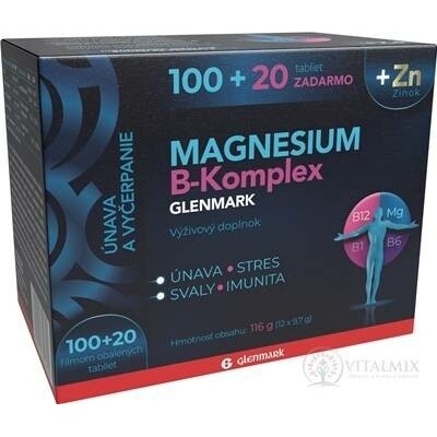 Glenmark Magnesium B-Komplex + Zinek 100 + 20 tablet