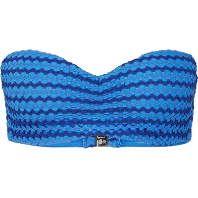 Seafolly Дамско бикини горнище Seafolly Women's Mesh Effect Bustier Bandeau Bikini top - Sapphire - размер 36 (EU) (150-4259-0713)