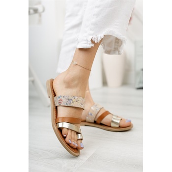 Riccon Дамски чехли от естествена кожа 0012081 - Таба #325867 (325867_Кафяво)