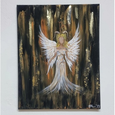 Anděl ve znamení kozoroha - obraz akryl na plátně 40x50