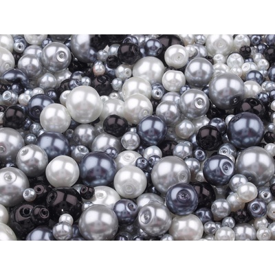 Skleněné voskové perly mix velikostí a barev Ø4-12 mm - mix (50 g)