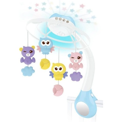 Raya Toys Музикална въртележка за легло и кошара Raya Toys с прожектор, с дистанционно