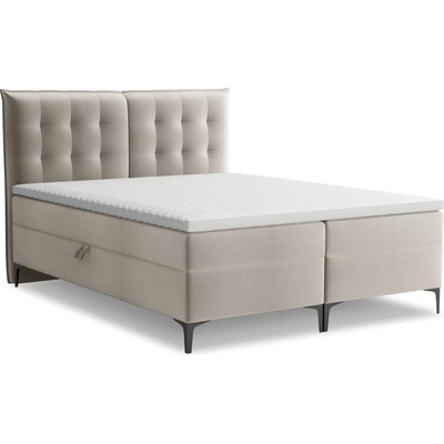 Makamii Кафяво-сиво боксспринг легло 140x200 cm с място за съхранение Mikana - Makamii (MIKANA_BF140_1_M1_C2)