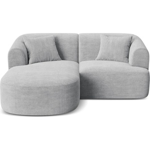 Cosmopolitan Design Светлосив ъглов диван от рипсено кадифе (ляв ъгъл) Campi - Cosmopolitan Design (COS_LC_S_266_F1_CAMPI5)